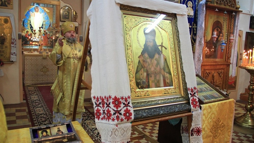 В Людиново побывали мощи свт Феодосия и преп Лаврентия Черниговског